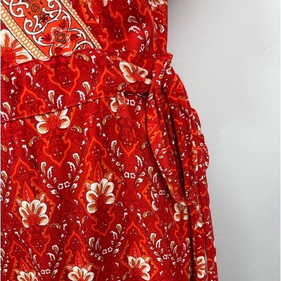 Zesica floral type print wrap dress v-neck short sleeve women’s size L - Picture 8 of 16